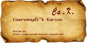 Cservenyák Karion névjegykártya